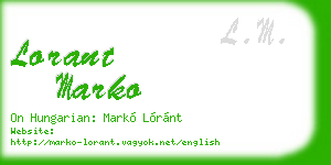 lorant marko business card